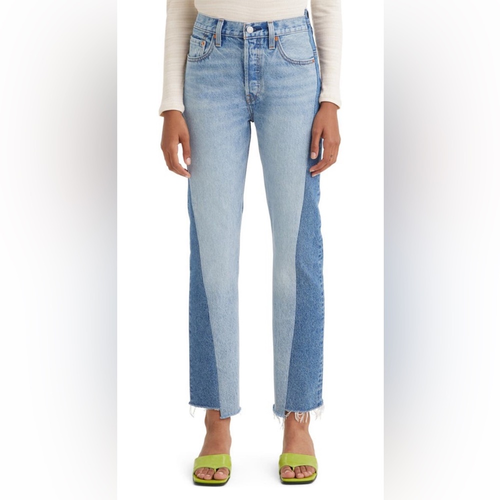 Levi's Two-Tone Light and Medium Blue Straight Jeans